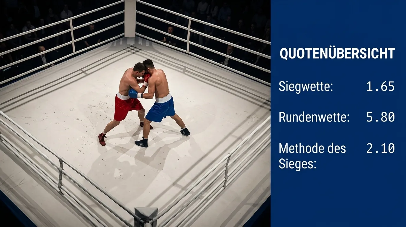 Diagramm: Boxwetten-Marktstruktur mit Quoten für Siegwette, Rundenwette und Methode des Sieges